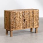 Wooden Artistic Hand Curved 2 Door Sideboard Furniture - Image 2