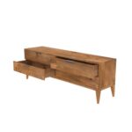 Wooden waves pattern four drawer tv cabinet - Image 6