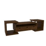 Handmade Charm Finished Wooden Multi-Storage Handcarved TV Unit - Image 5