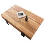 Handmade Coffee Table Design Black Iron Frame - Image 3