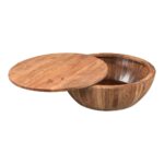 Handcrafted Round Storage Coffee Table - Image 5