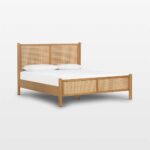 Jodhpuri Modern Cane & Khaki Oak Wood Bed - Image 4