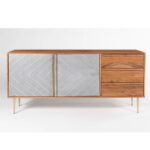 Solid Wood Sideboard 2 Door & 3 Drawer Furniture - Image 2