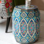 Hand Painted Mango Wood End Table - Image 5