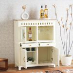 Wooden Artistic Mango Wood Bar Cabinet - Image 10