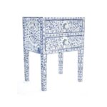 Handmade Blue Inlay Bedside Table Furniture - Image 3