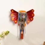 Blue Handpainted Elephant Wall Decor