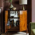 Wooden Artistic Mango Bar Cabinet - Teak Finish - Image 4