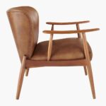 Stylish Leather Accent Chair Solid Wooden - Image 5