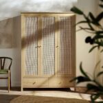 Frances Rattan Triple Closet with 2 Drawers, Natural