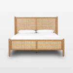 Jodhpuri Modern Cane & Khaki Oak Wood Bed - Image 2