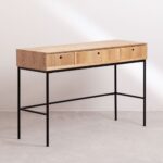 Handcrafted Wooden Console Table With 3 Drawer - Image 3