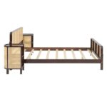Handcrafted Wooden Headboard Cane Bed With 2 Side Table Gifts - Image 3