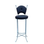 Heighted Handmade Wooden Bar Chair (Blue) - Image 3