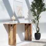 Brielle Mango Wood Console with Wooden Legs - Image 4