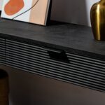 Black Two Drawer Wooden Console - Image 3