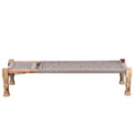 Jodhpuri Wooden Charpai with Backrest Poolside Lounger - Image 4