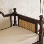 Wooden Artistic 2 Seater Cane Sofa - Image 3