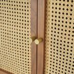 Wooden Cane 2 Door Natural Finish Sideboard Furniture - Image 3