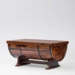Handcrafted Shape Solid Wood Coffee Table With Storage - Image 2