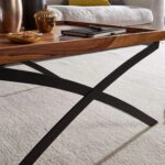 Handcrafted Sheesham Wood & Iron Legs Coffee Table - Image 4