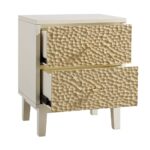 Bianca Chip Carved Nightstand, Sand Beige & Ivory - Image 5