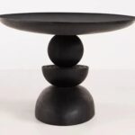 Wooden Round Dining Table Four Seater - Black Finish - Image 4