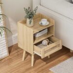 Handcrafted Bedside Table 1 Drawer Natural-Finish - Image 3