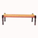 Jodhpuri Wooden Khatiya Khaat (Orange Yellow) - Image 3