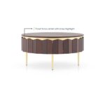 Keoni Round Solid Wood Coffee Table in Claret Mahogany Finish - Image 3