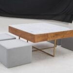 Wooden Coffee Table with Seating - Image 2