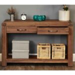 Handmade Mango Wood Console Table with 2 Drawers - Image 2