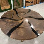 Live Edge Round Dining Table Set For 6 - Image 4