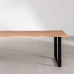Live Edge Modern Wooden Dining Table With 4 Chair - Image 4