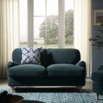 Daphnis Aegean Blue Velvet Sofa, 2-Seater