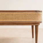 Cane Wooden Coffee Table Furniture - Image 3