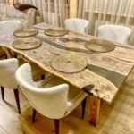 Live Edge Modern Wooden Dining Table - Image 4