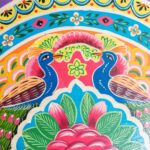 Jodhpuri Handpainted Peacock Bedside Table for Bedroom - Image 6