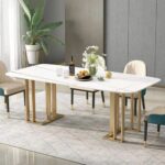 The Antique Metal Dining Table With Chairs - Image 3