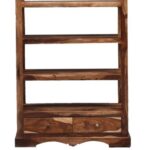 Mango Wood Bookcase (Walnut Finish) - Image 4