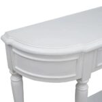 Handcrafted Mango Wood White Console Table - Image 3