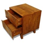Handcrafted Bedside Table 2 Drawer Natural-Finish - Image 4