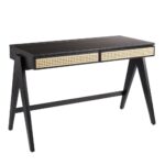 Wooden Artistic Solid Cane Mango Wood Study Table - Image 3