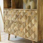Indian Mango Wood Sideboard in Natural Finish (Bookshelf) - Image 5