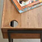 Wooden Solid Mango Wood & Metal Study Table - Image 4