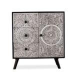 Wooden Rustic Carved Cabinet - Image 3