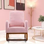 Mango Wood Fabric Rocking Chair - Image 9