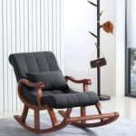 Mango Wood Tufted Rocking Chair - Image 3
