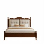 Wooden Artistic Brown Walnut bed - Image 3