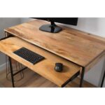 Wooden Solid Mango Wood & Metal Study Table - Image 3